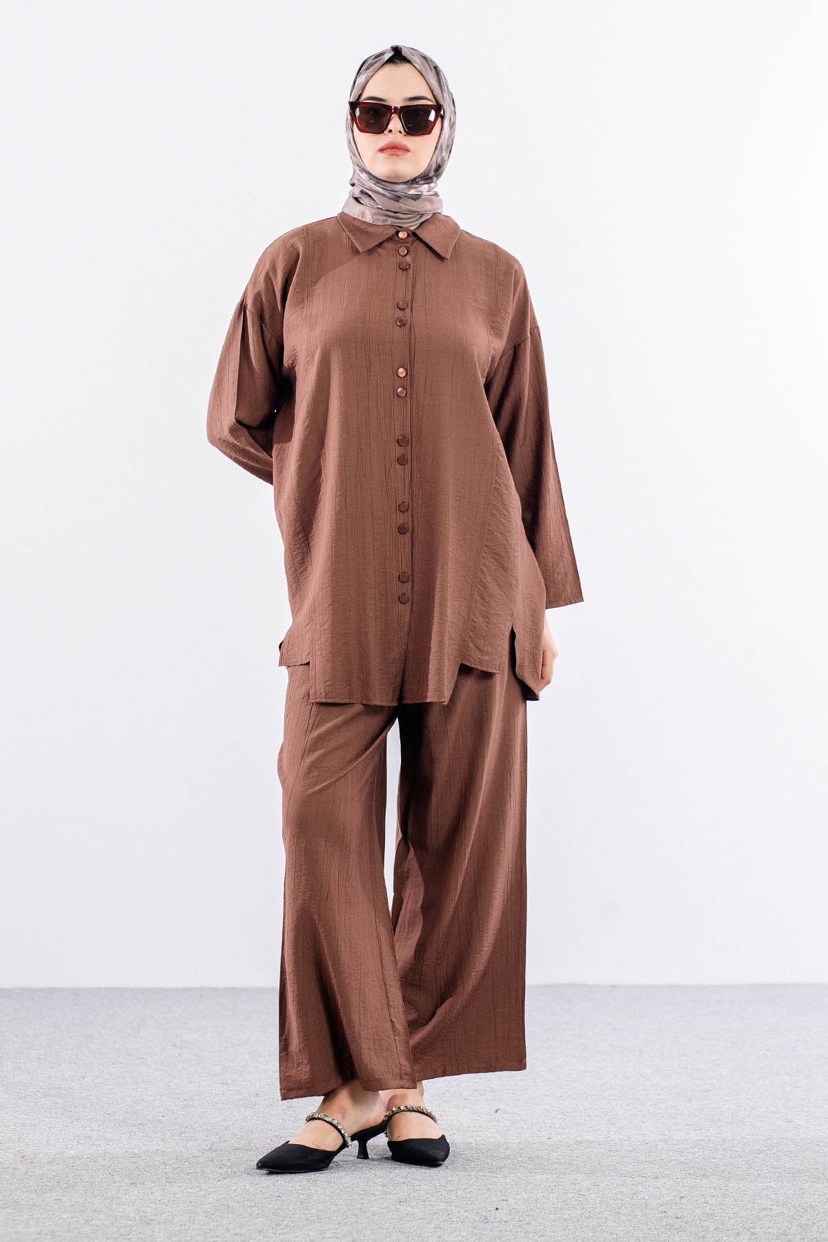 2024 Takim 42-50 Dugmelı Mıodel - Kahve - 5