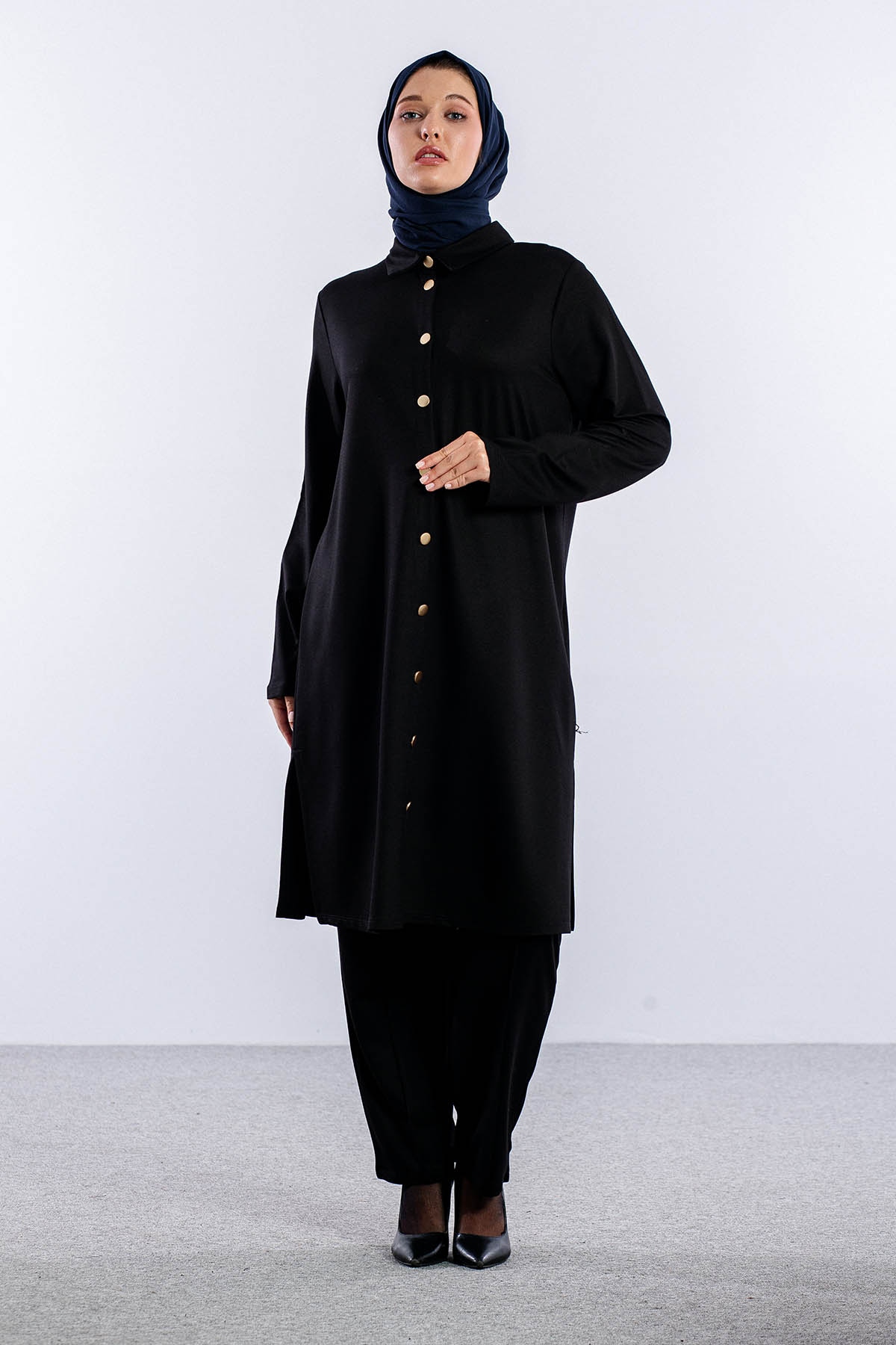 2026 Takim 42-48 Gold Dugme - Siyah - 2