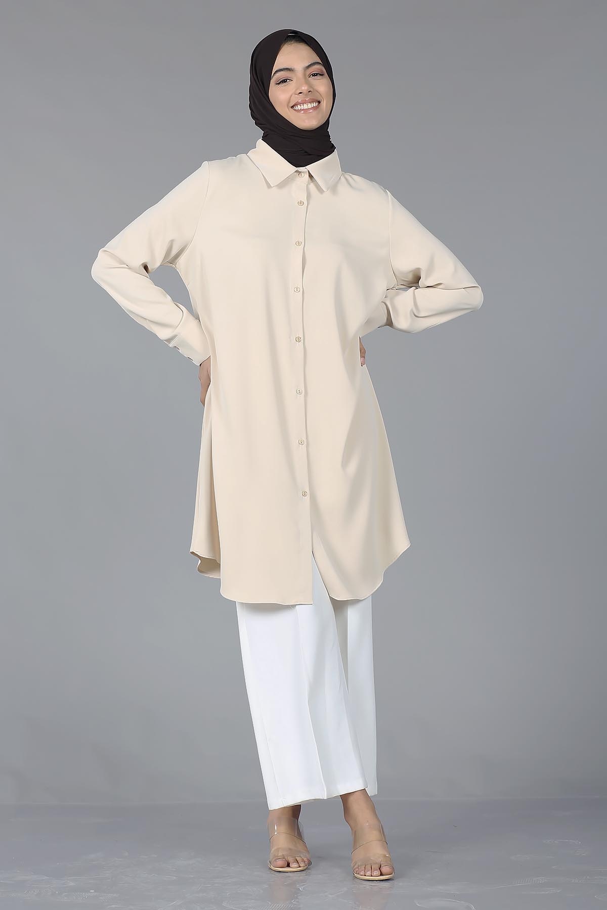 2027 Hm Tunik 38-46 - Bej - 2