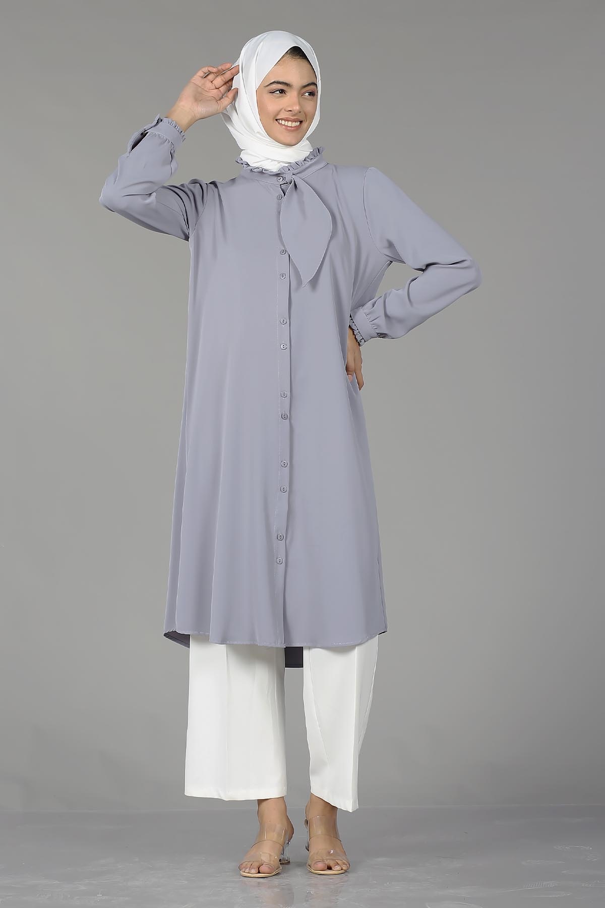 2031 şik Tunik 38-46 - Gumus - 1