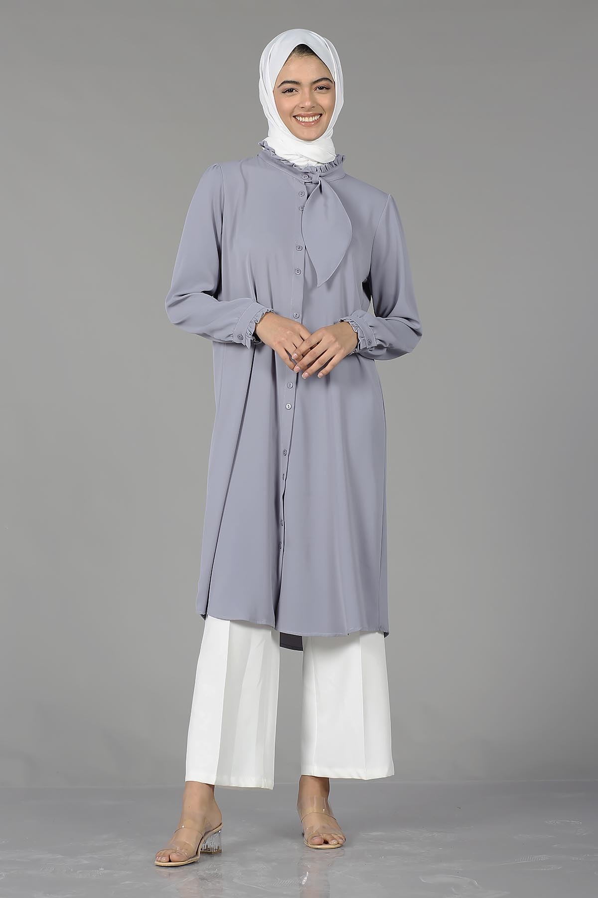 2031 şik Tunik 38-46 - Gumus - 2