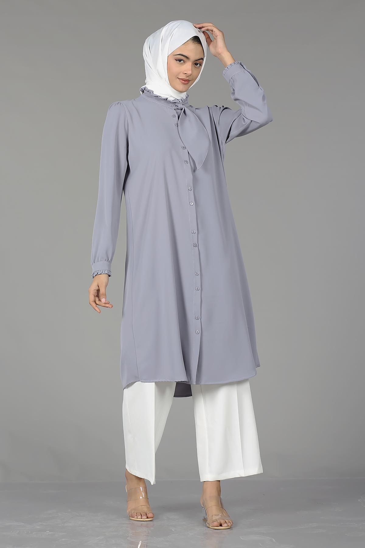 2031 şik Tunik 38-46 - Gumus - 3