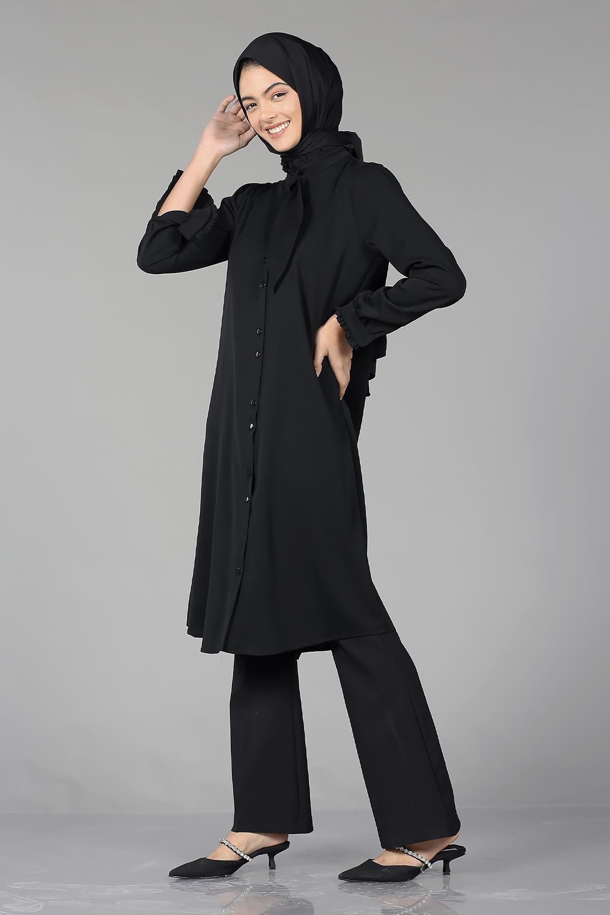 2031 şik Tunik 38-46 - Siyah - 1