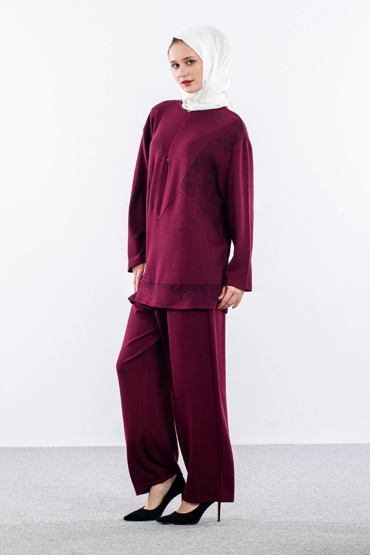 2032 Takim 42-48 Yuksek Yaka - Bordo - 2