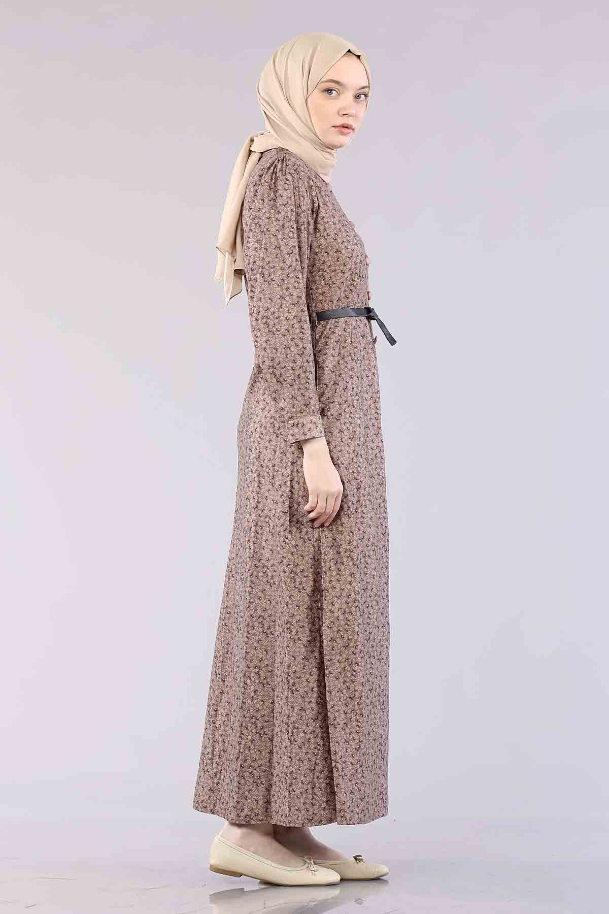 20344 Elbise 38-46 Düğme - S_kahve - 3