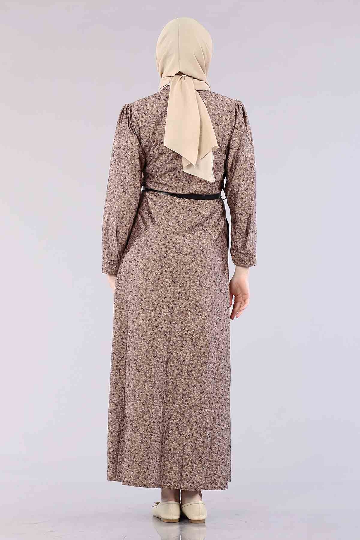 20344 Elbise 38-46 Düğme - S_kahve - 4