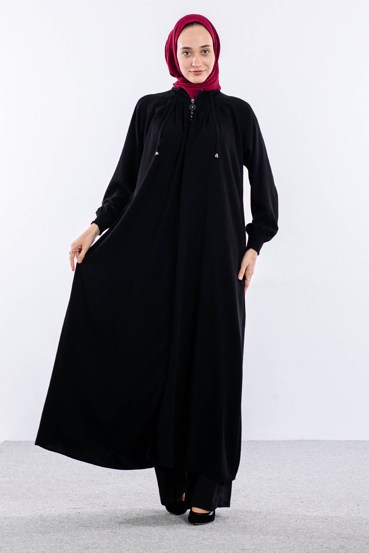 2047 Ferace 38-48 Mevlana - Siyah - 2