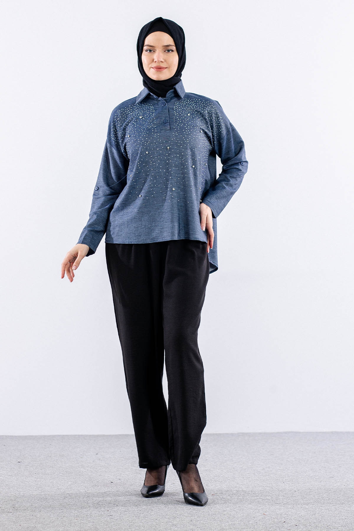 2048-00 Bluz 38-42 - Mavi - 2