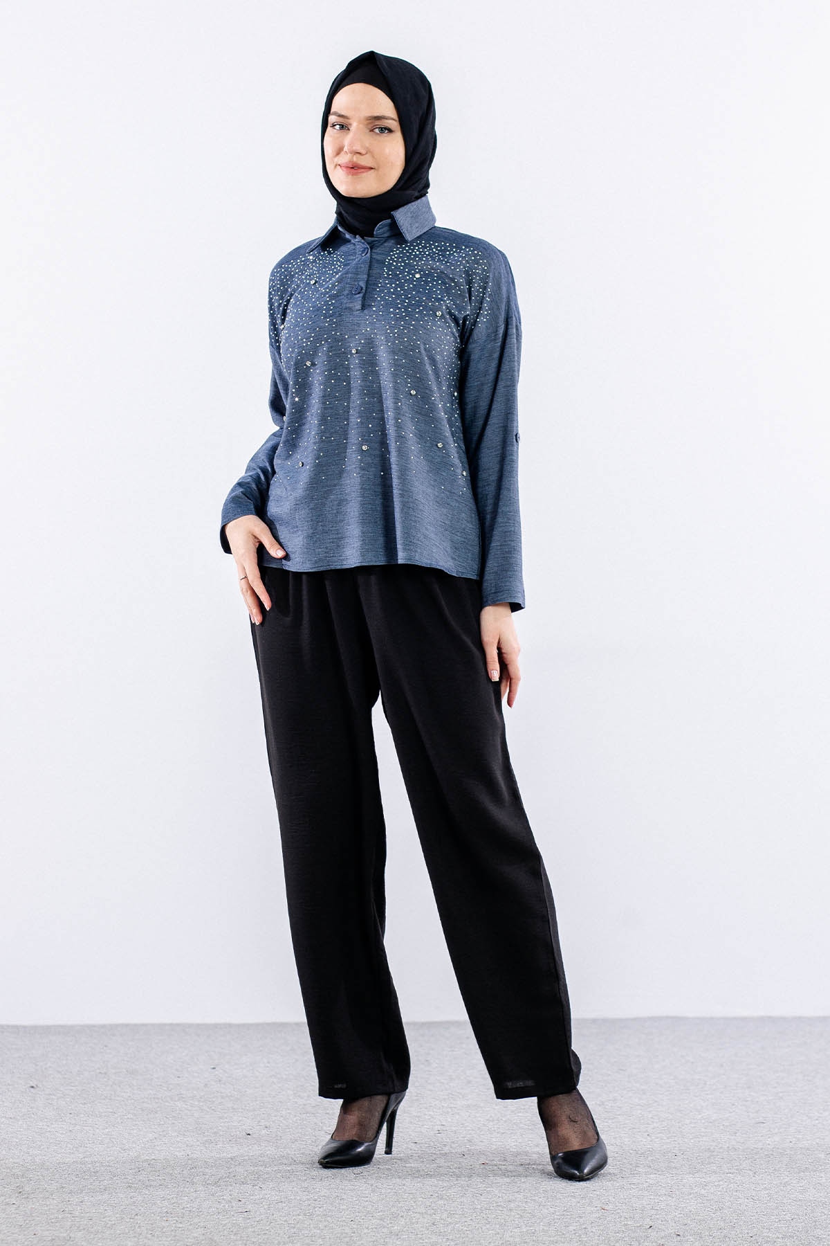 2048-00 Bluz 38-42 - Mavi - 3