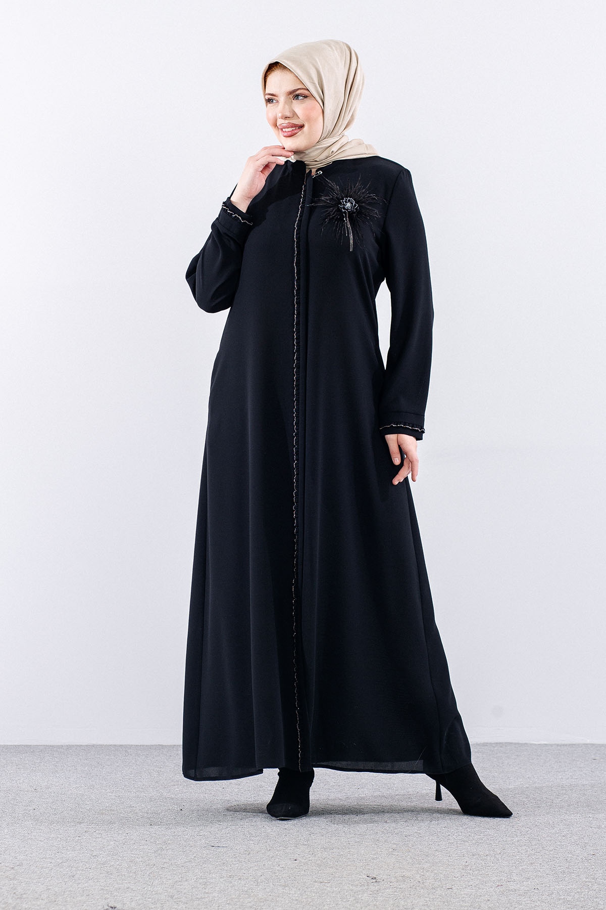 2050 Ferace 46-52 şik - Siyah - 2