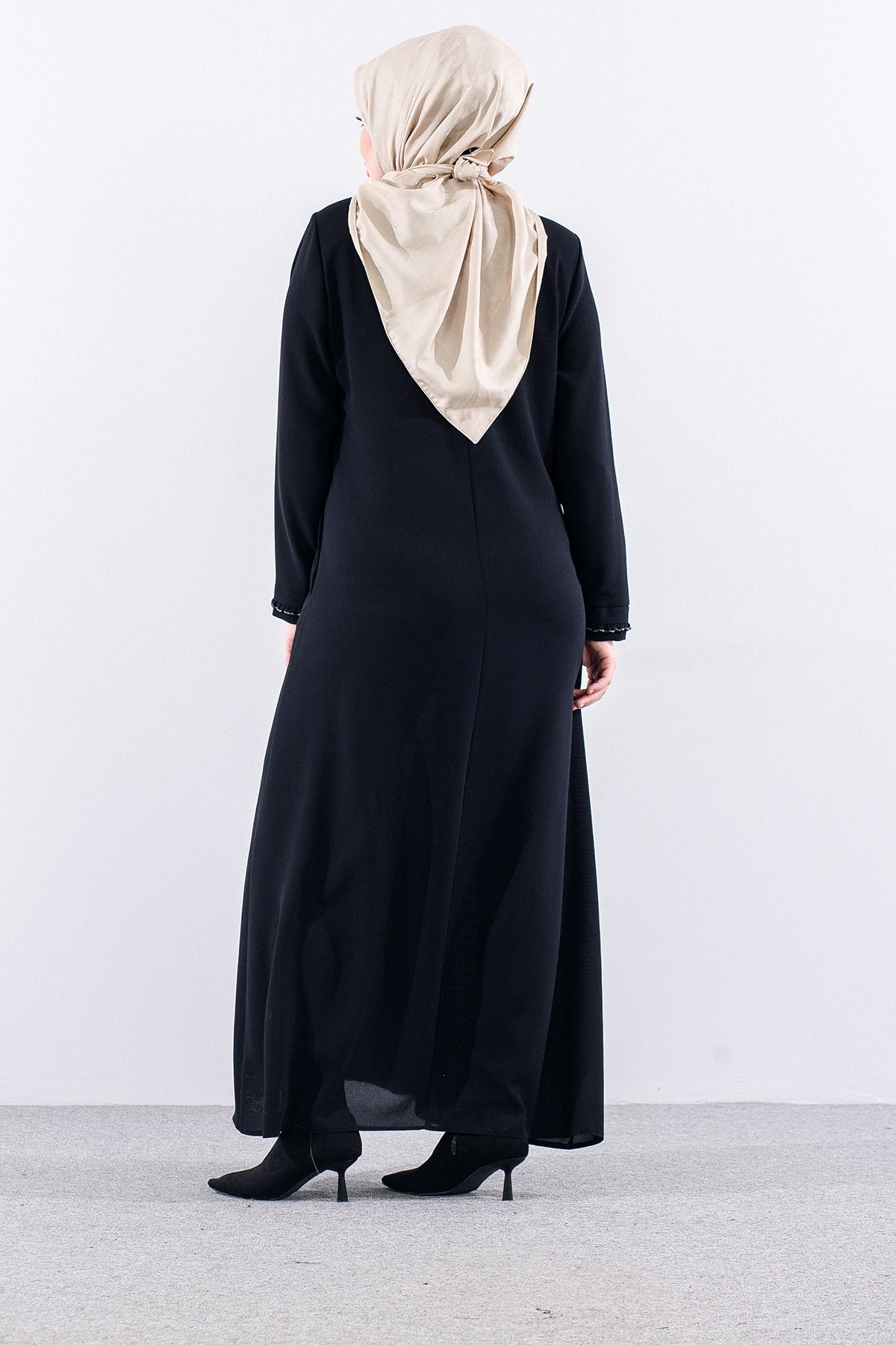 2050 Ferace 46-52 şik - Siyah - 5