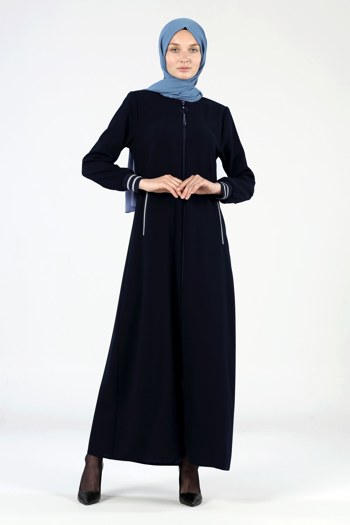 Düz Ribana Ferace Lacivert - 1