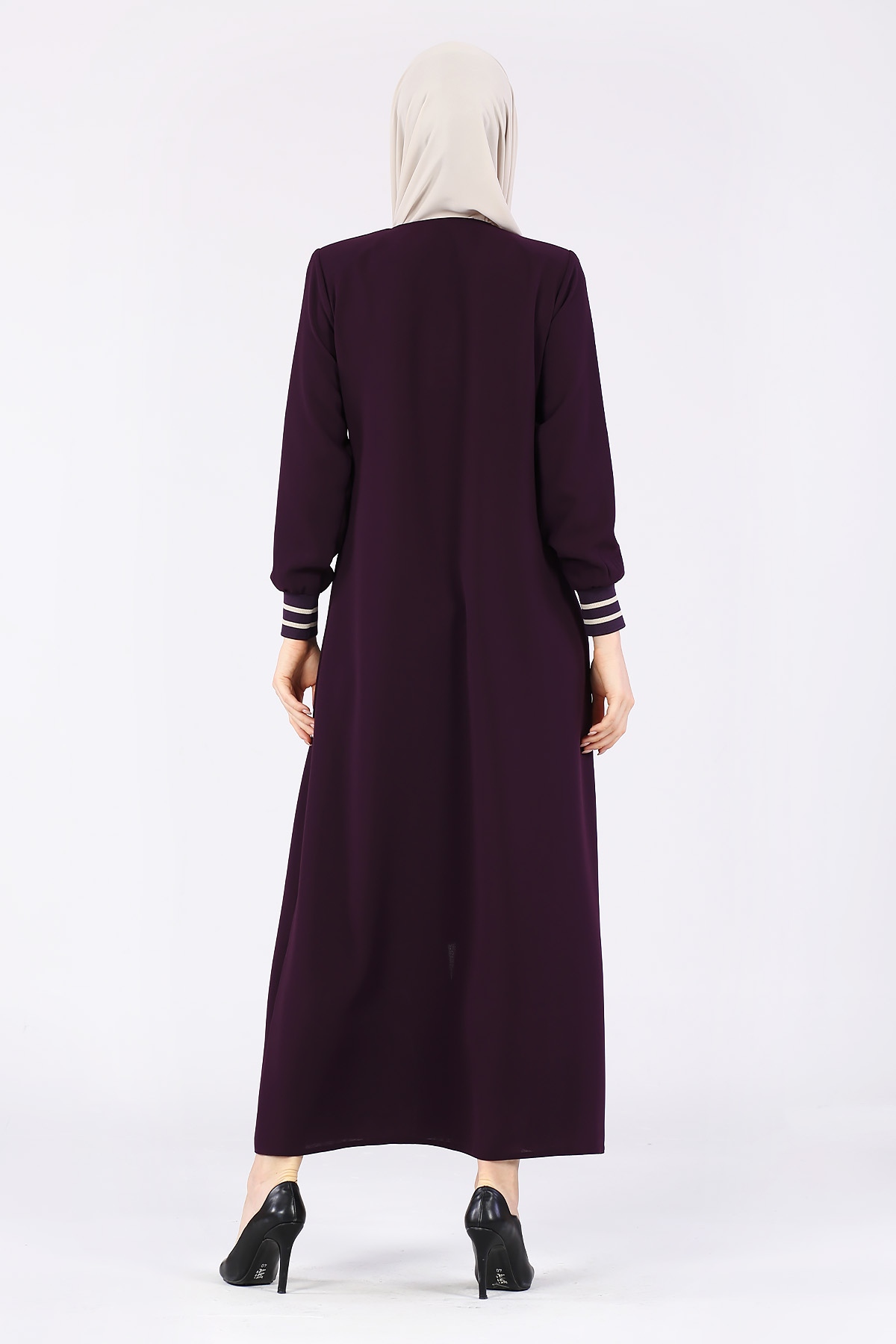 Düz Ribana Ferace Mürdüm - 5