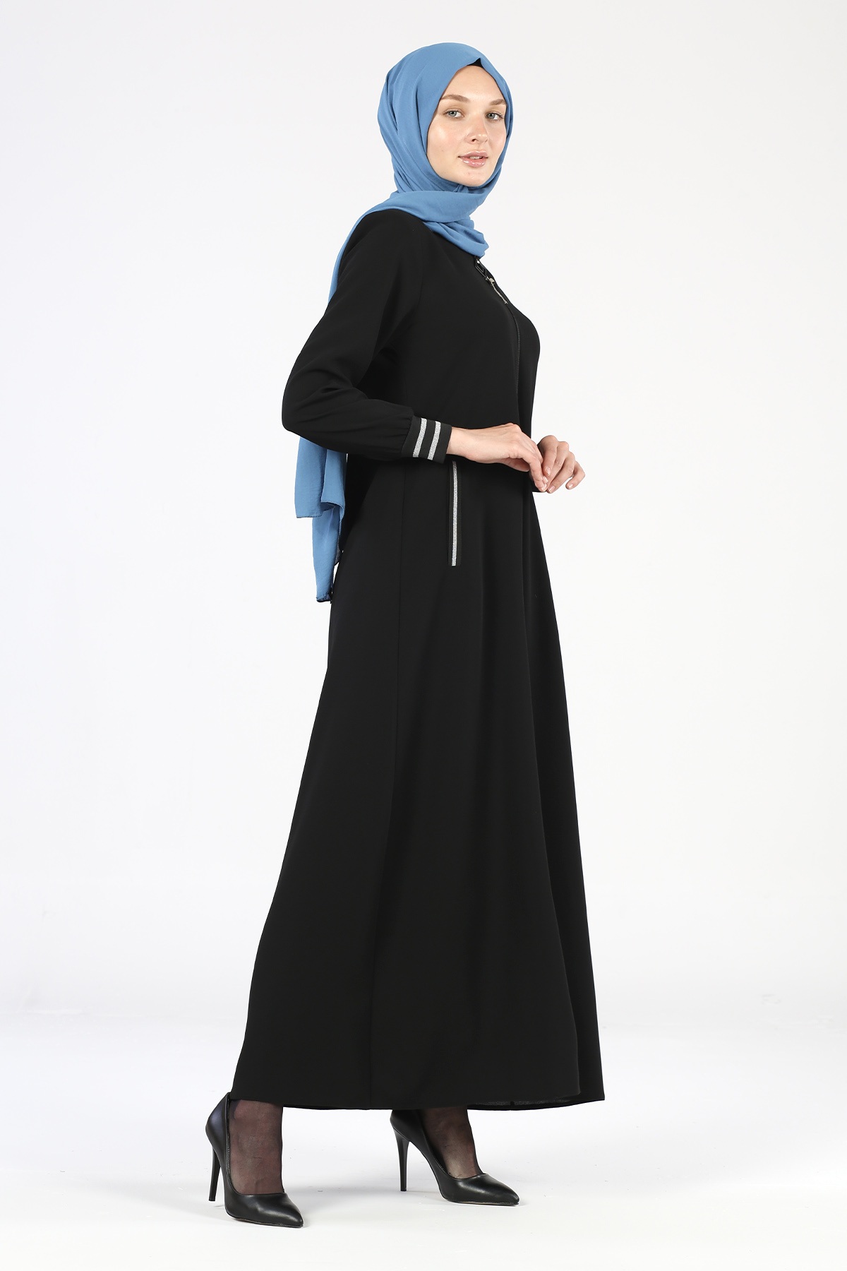 Düz Ribana Ferace Siyah - 2