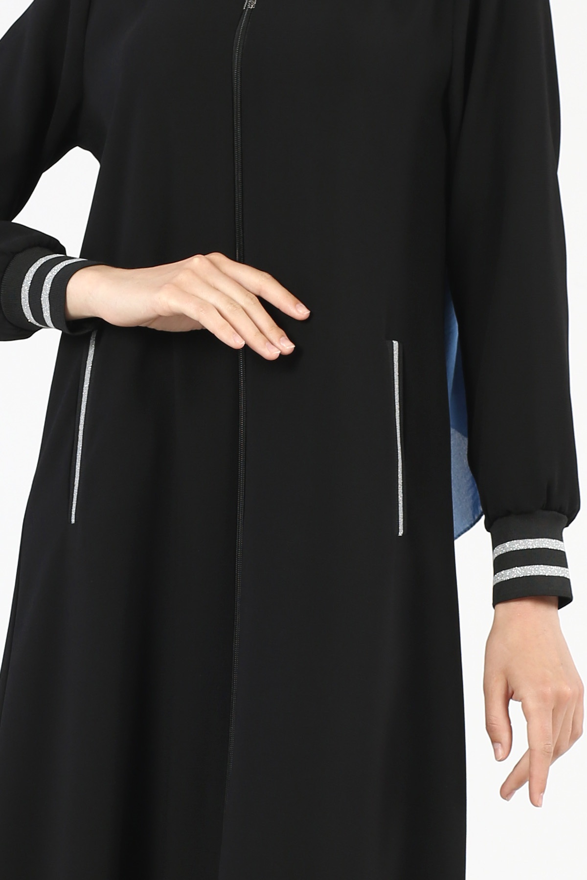 Düz Ribana Ferace Siyah - 6