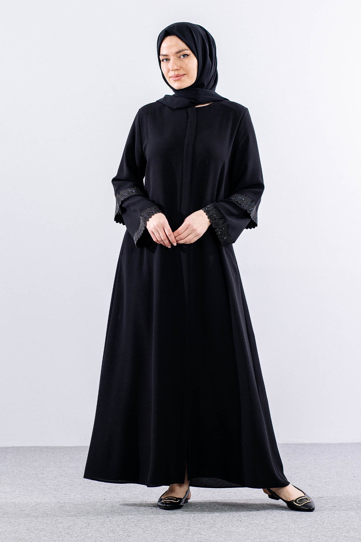 2111 şik Ferace 44-52 C_k - Siyah - 1