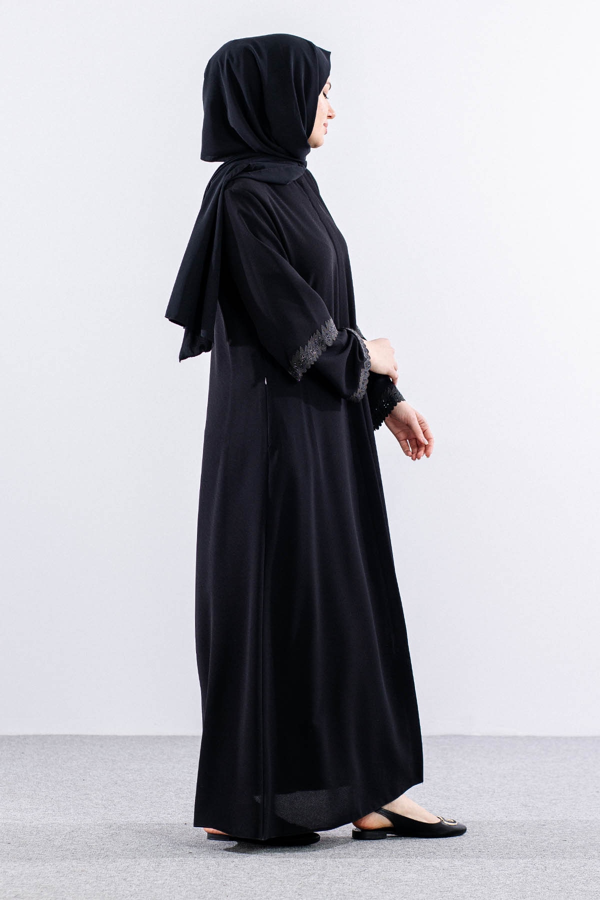 2111 şik Ferace 44-52 C_k - Siyah - 3