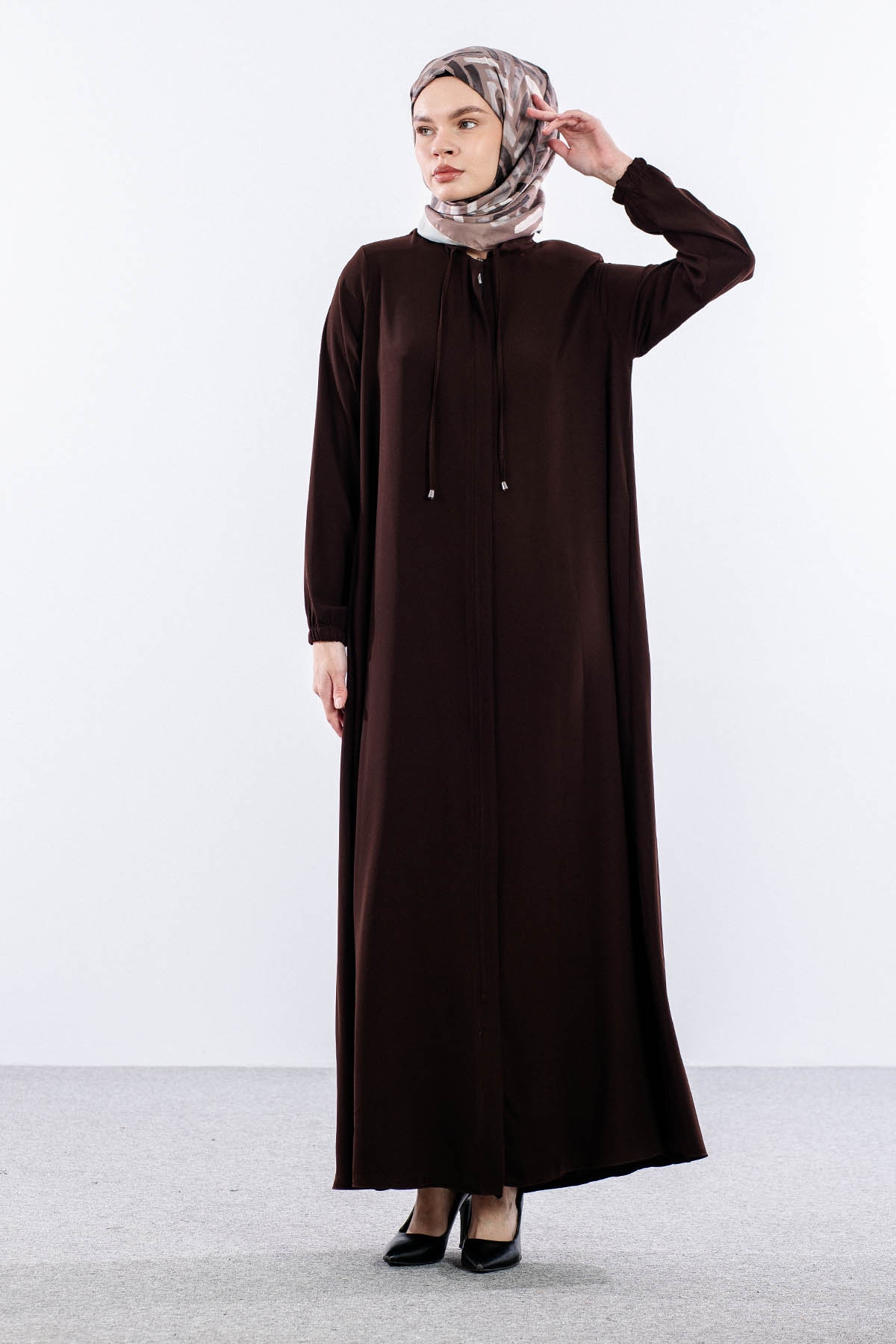 2127 Ferace 38-50 Yaz - Kahve - 1