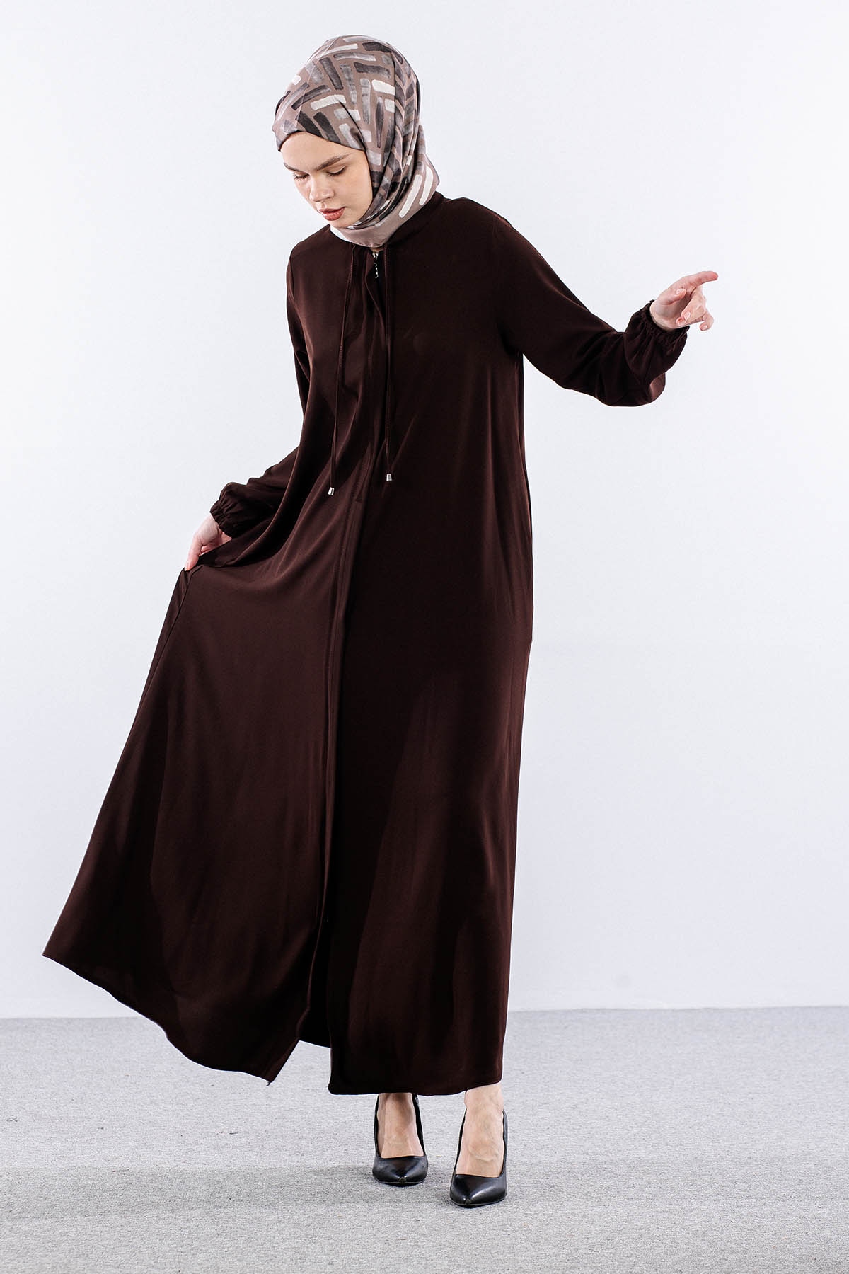 2127 Ferace 38-50 Yaz - Kahve - 2