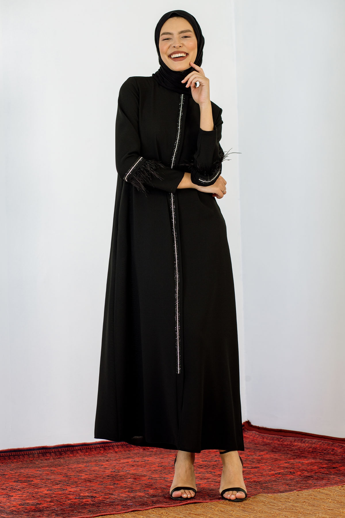 2131 şik Ferace 42-54 T - Siyah - 1