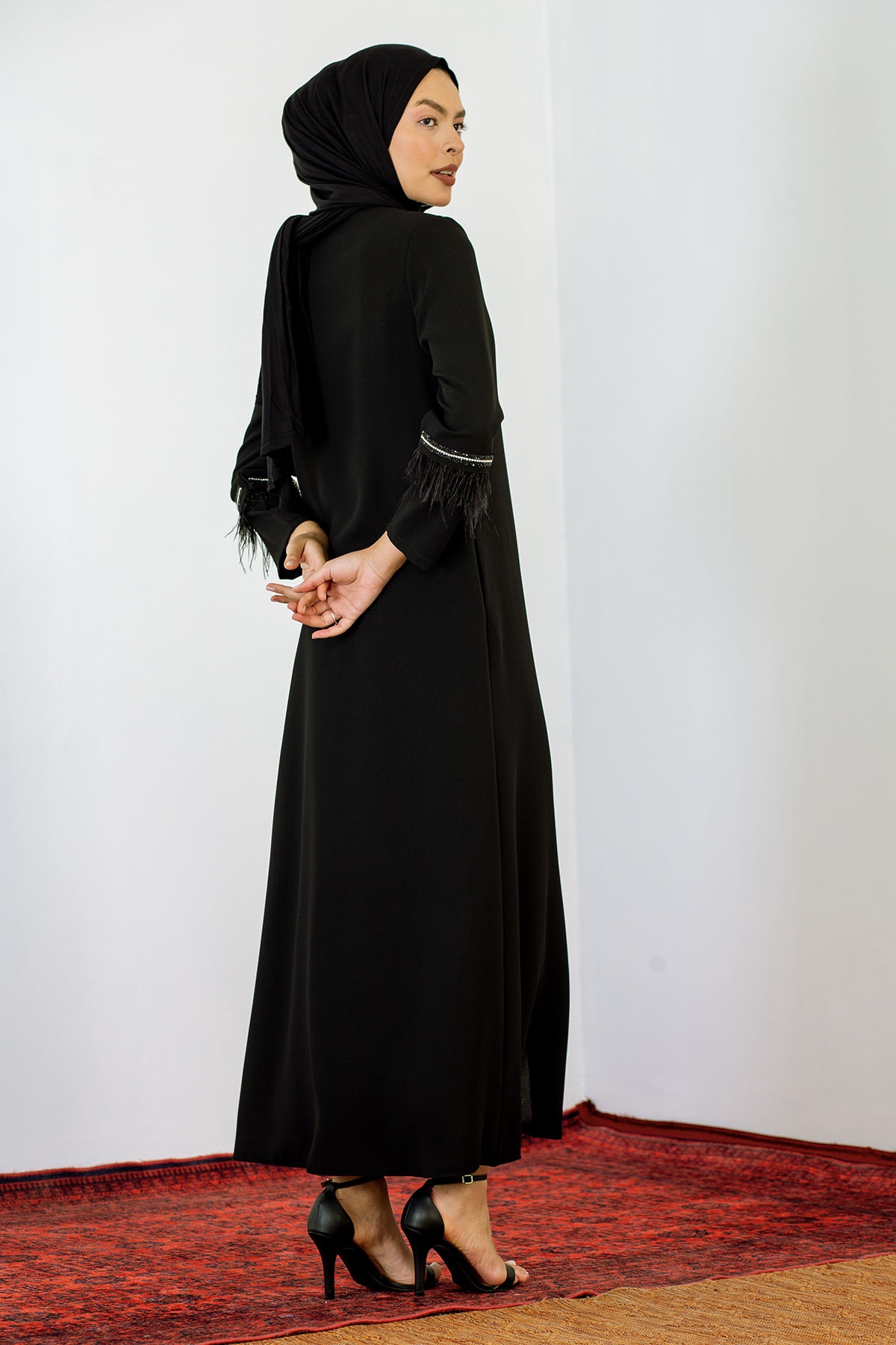 2131 şik Ferace 42-54 T - Siyah - 5