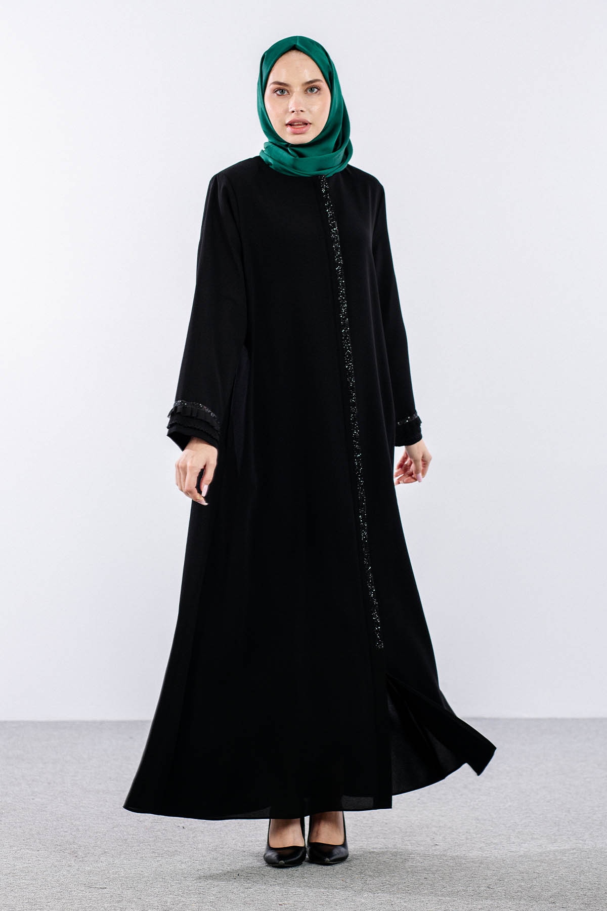 2135 Ferace 44-54 Sık Model Yaz - Siyah - 3