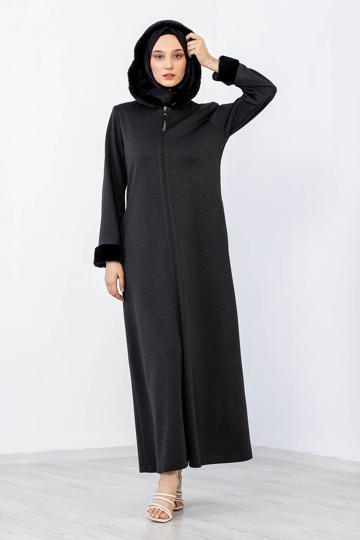 2141 Kiş Ferace 40-50 - Siyah - 1