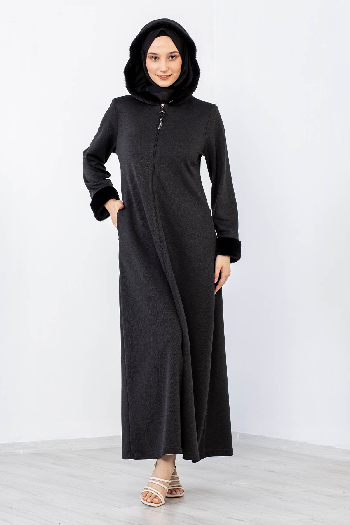 2141 Kiş Ferace 40-50 - Siyah - 2