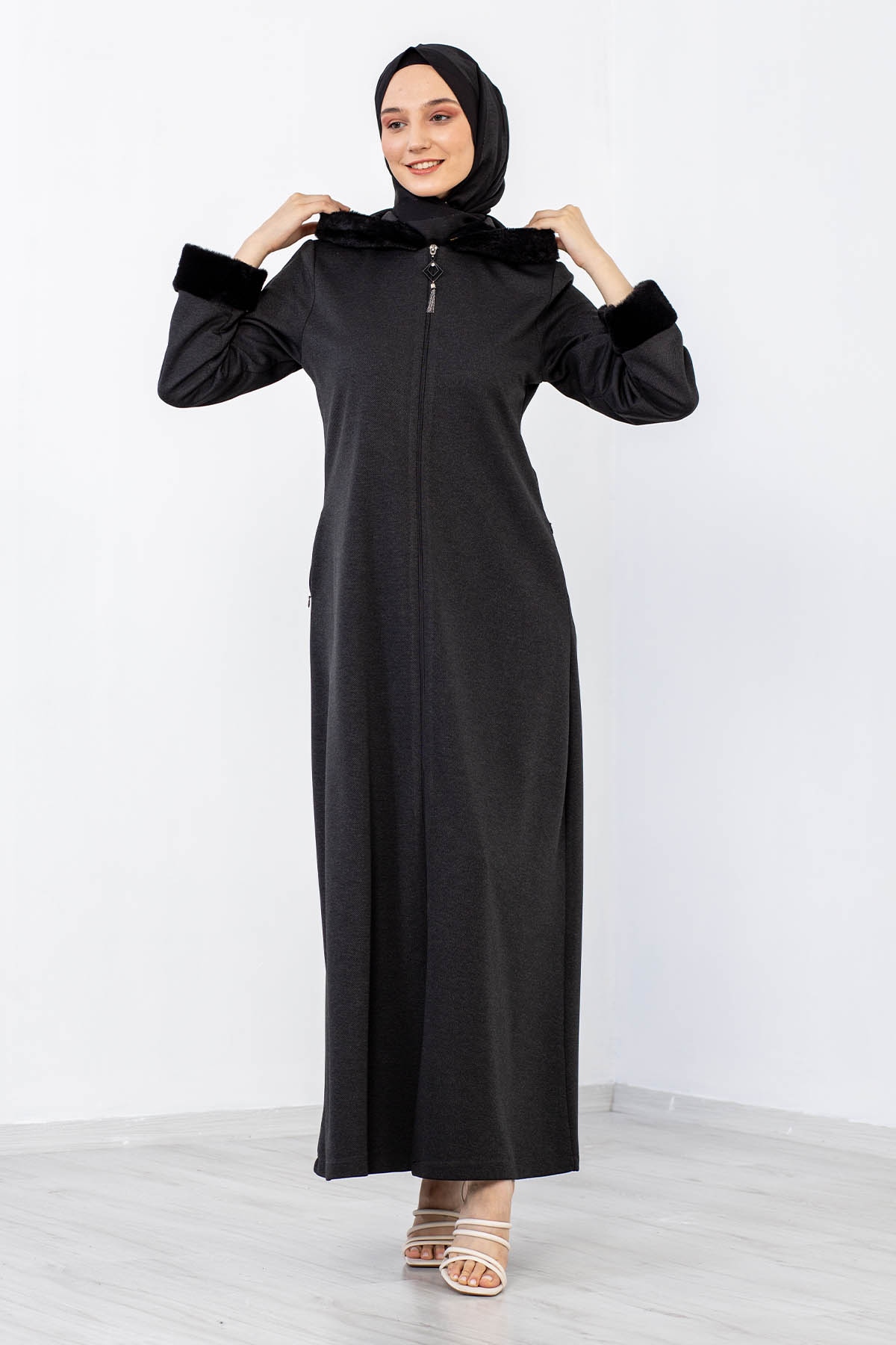 2141 Kiş Ferace 40-50 - Siyah - 3