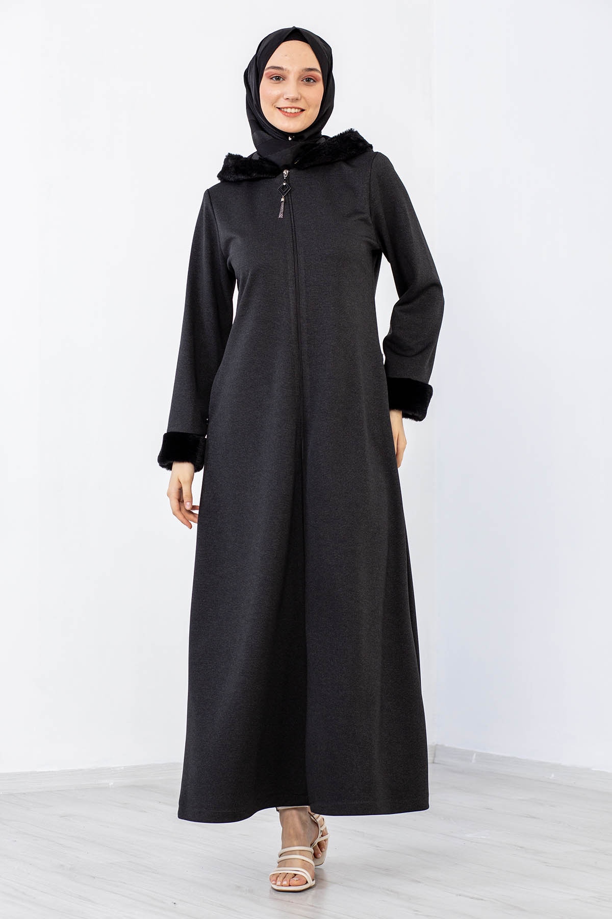 2141 Kiş Ferace 40-50 - Siyah - 4
