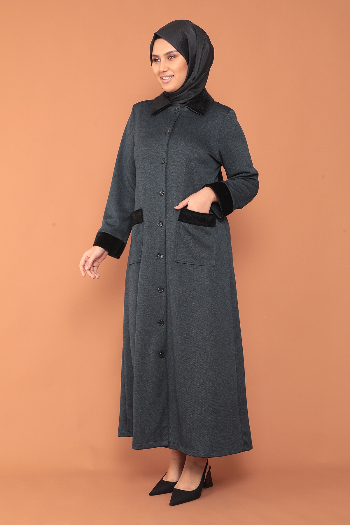 2153 Kürklü Ferace 44-54 - Petrol - 3