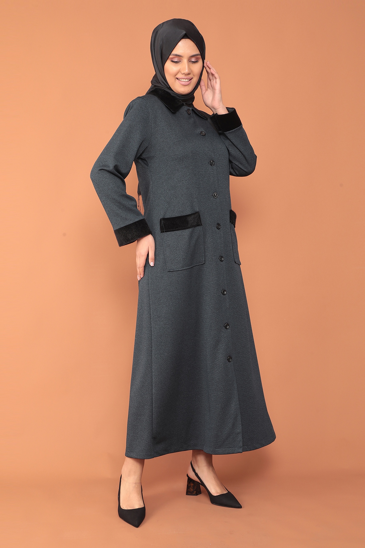 2153 Kürklü Ferace 44-54 - Petrol - 4