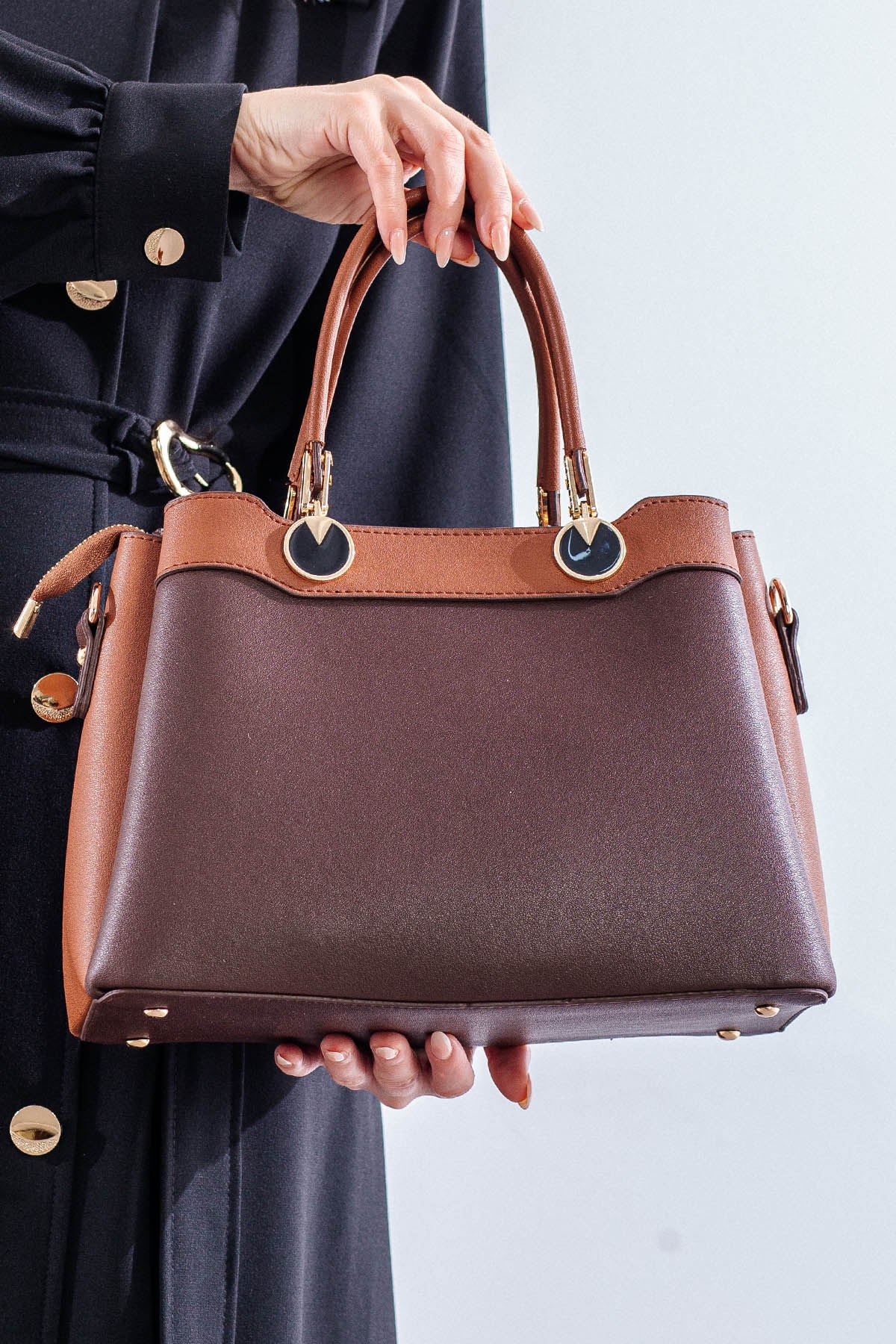 21666 şik Bayan çanta - Kahve - 3