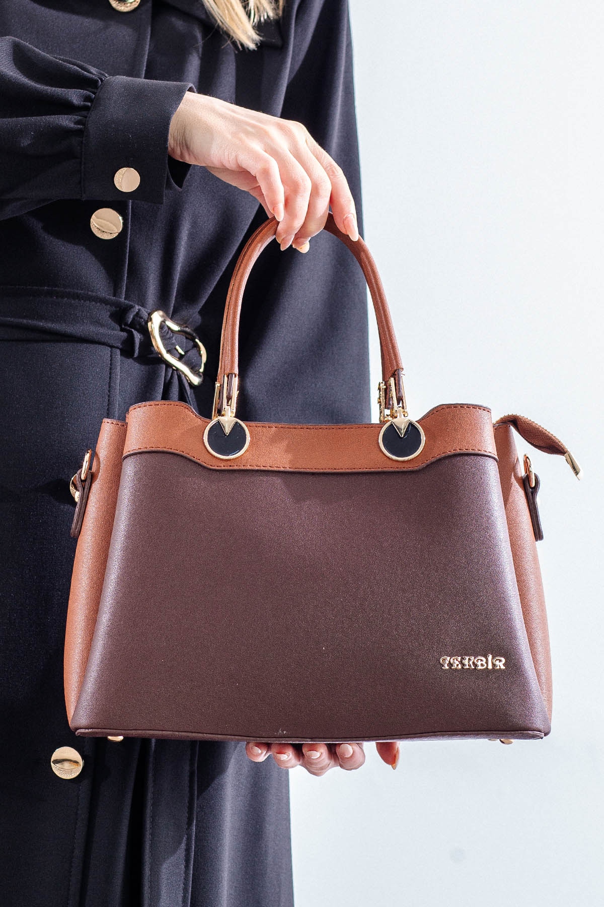 21666 şik Bayan çanta - Kahve - 1