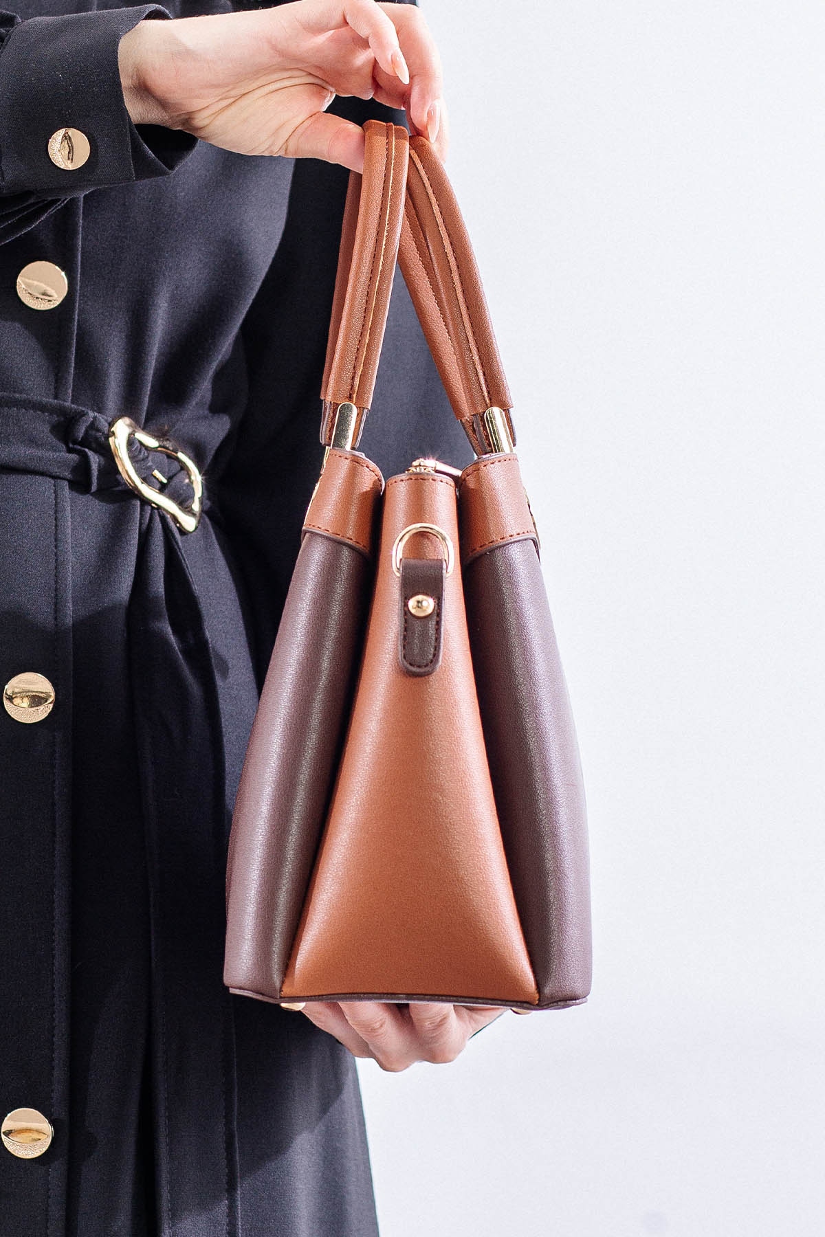 21666 şik Bayan çanta - Kahve - 2