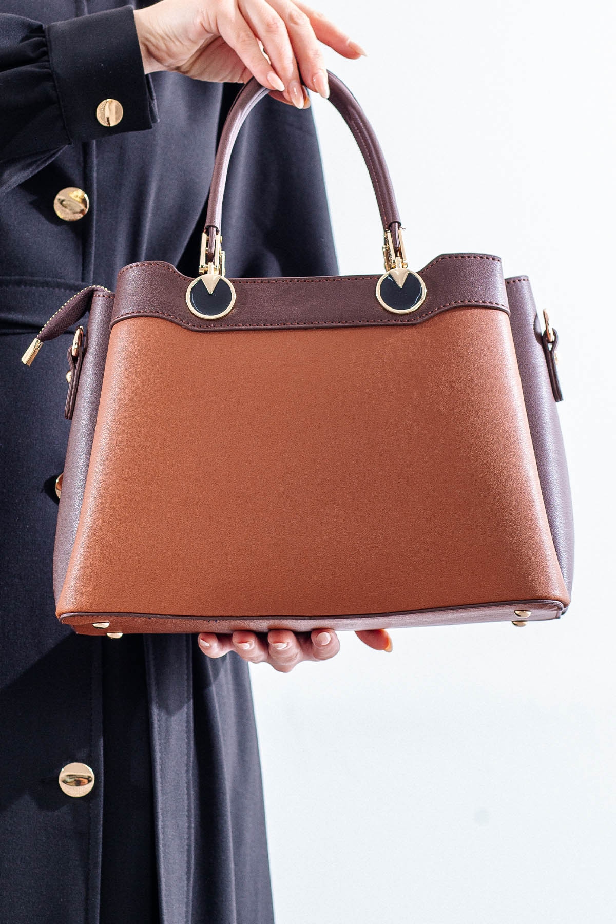 21666 şik Bayan çanta - Taba - 3