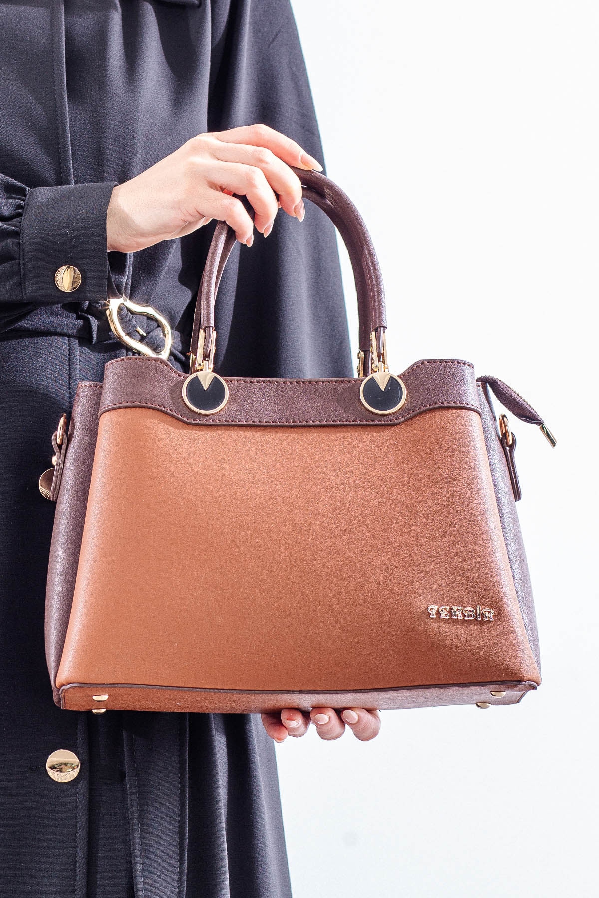 21666 şik Bayan çanta - Taba - 1