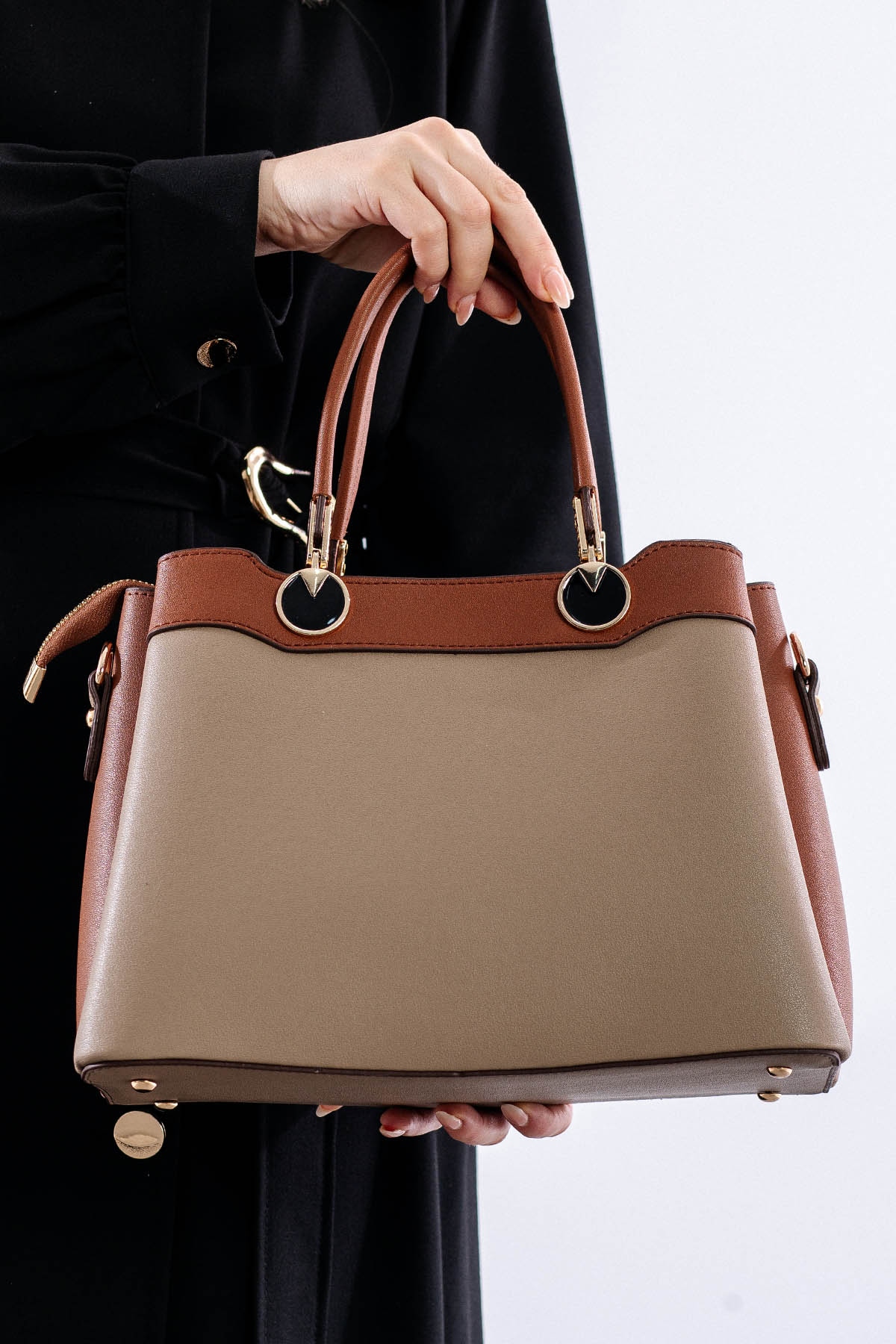 21666 şik Bayan çanta - Vizon - 3