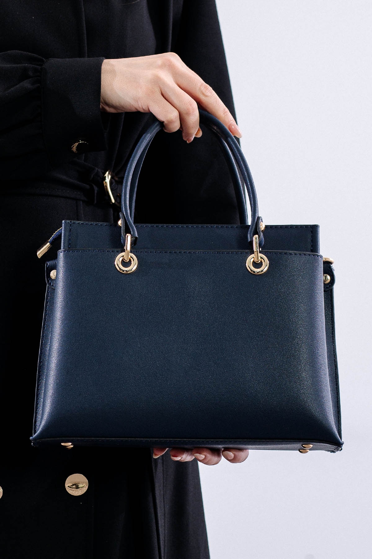 21701 şik Bayan çanta - Lacivert - 3