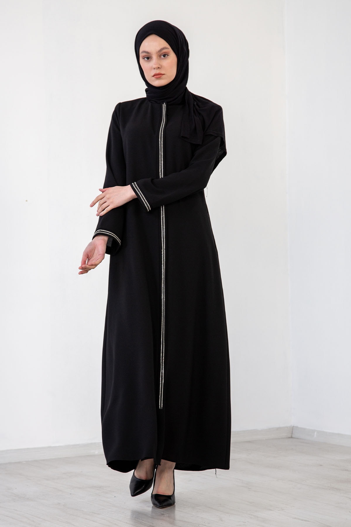 2174 şik Ferace 42-52 - Siyah - 1