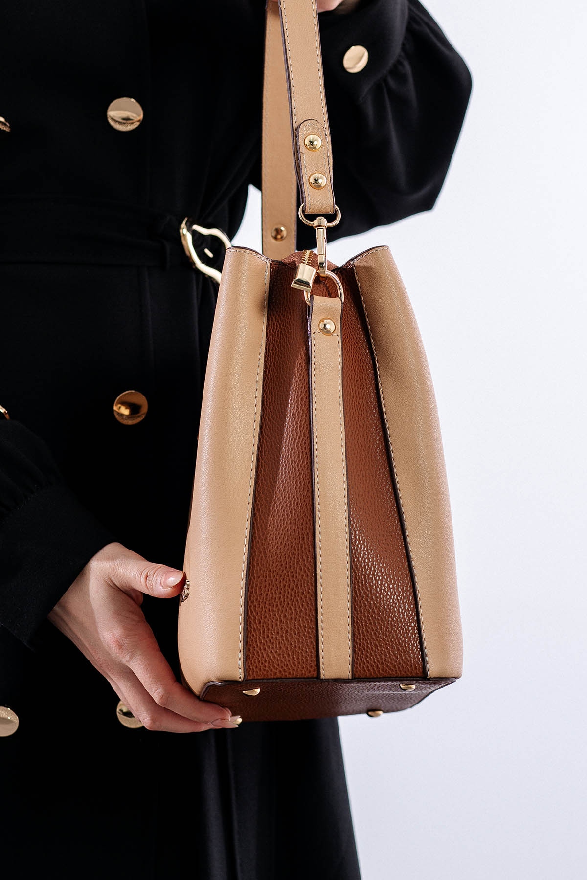 21781 şik Bayan çanta - K_bej - 2