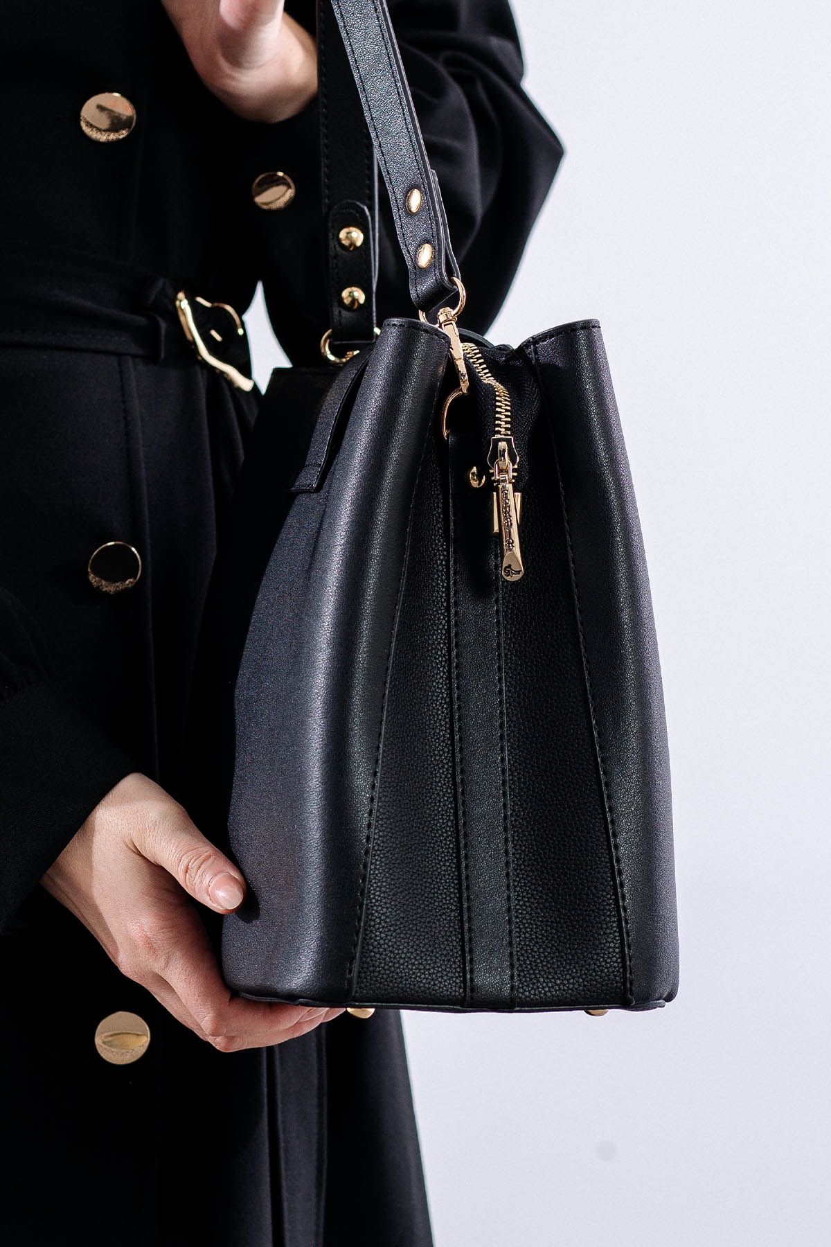 21781 şik Bayan çanta - Siyah - 2