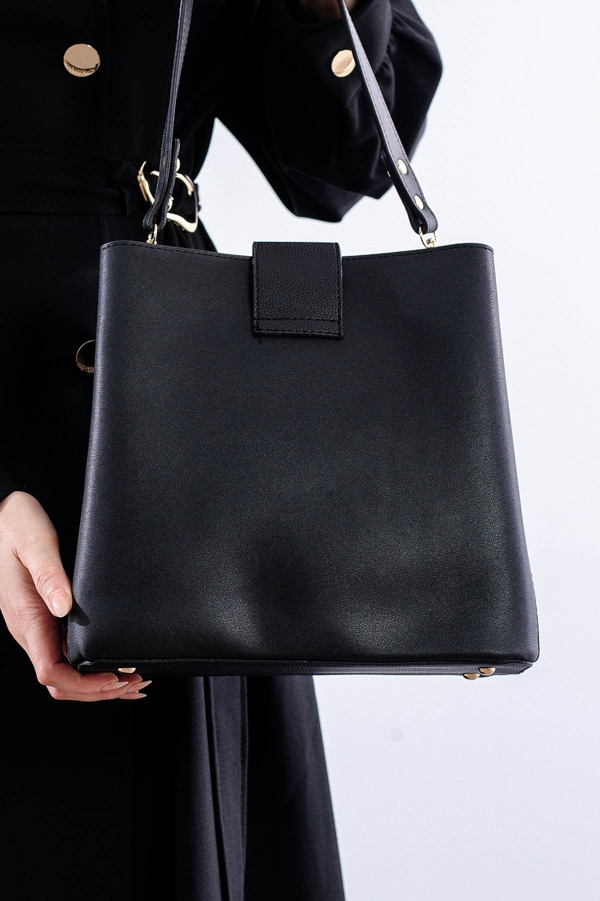 21781 şik Bayan çanta - Siyah - 3