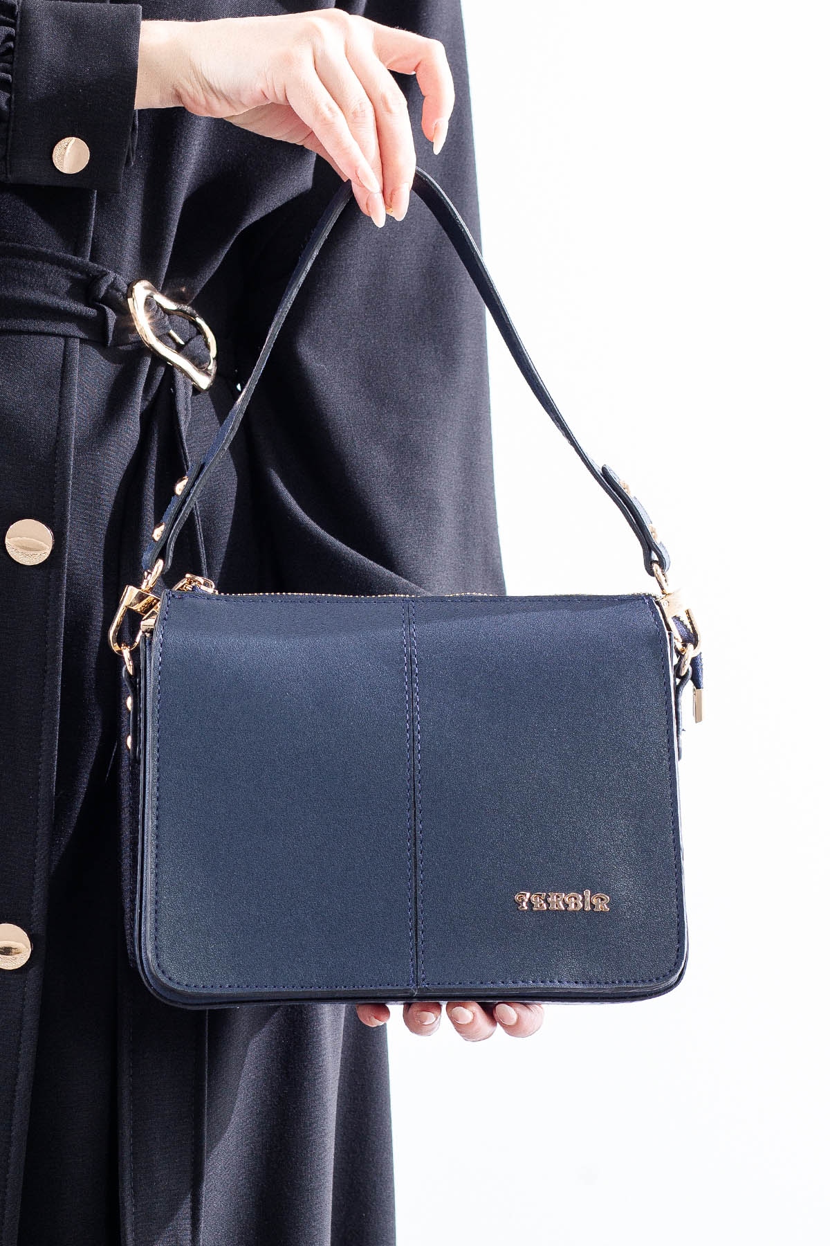 21796 şik Bayan çanta - Lacivert - 1