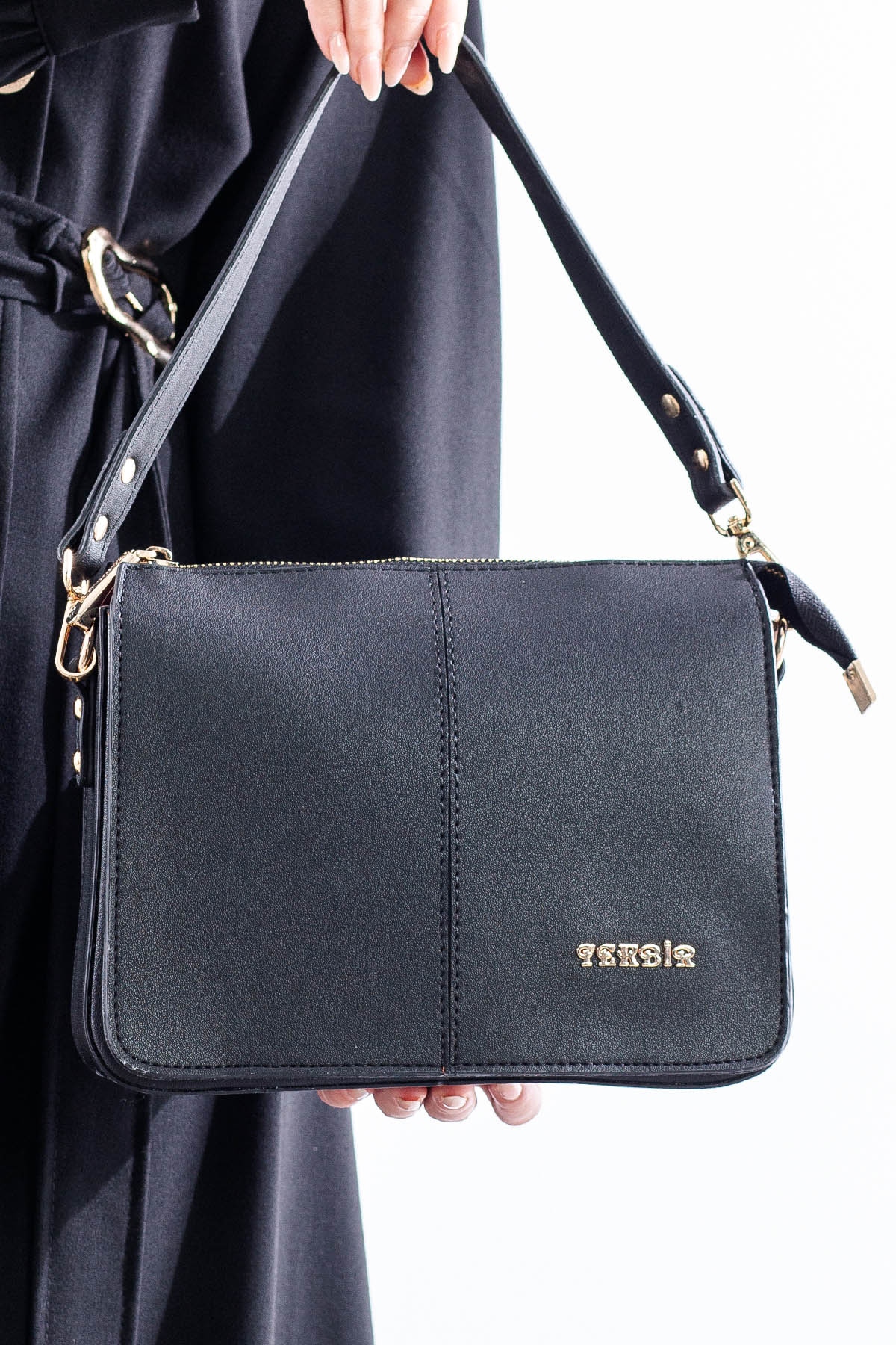 21796 şik Bayan çanta - Siyah - 1