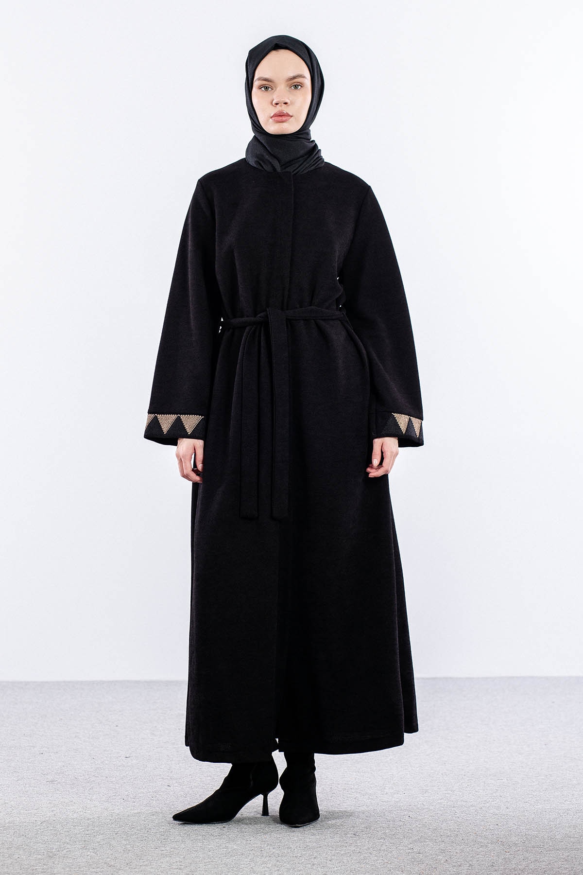 2186 Ferace 42-52 Sonil Kare Nakis - Siyah - 1