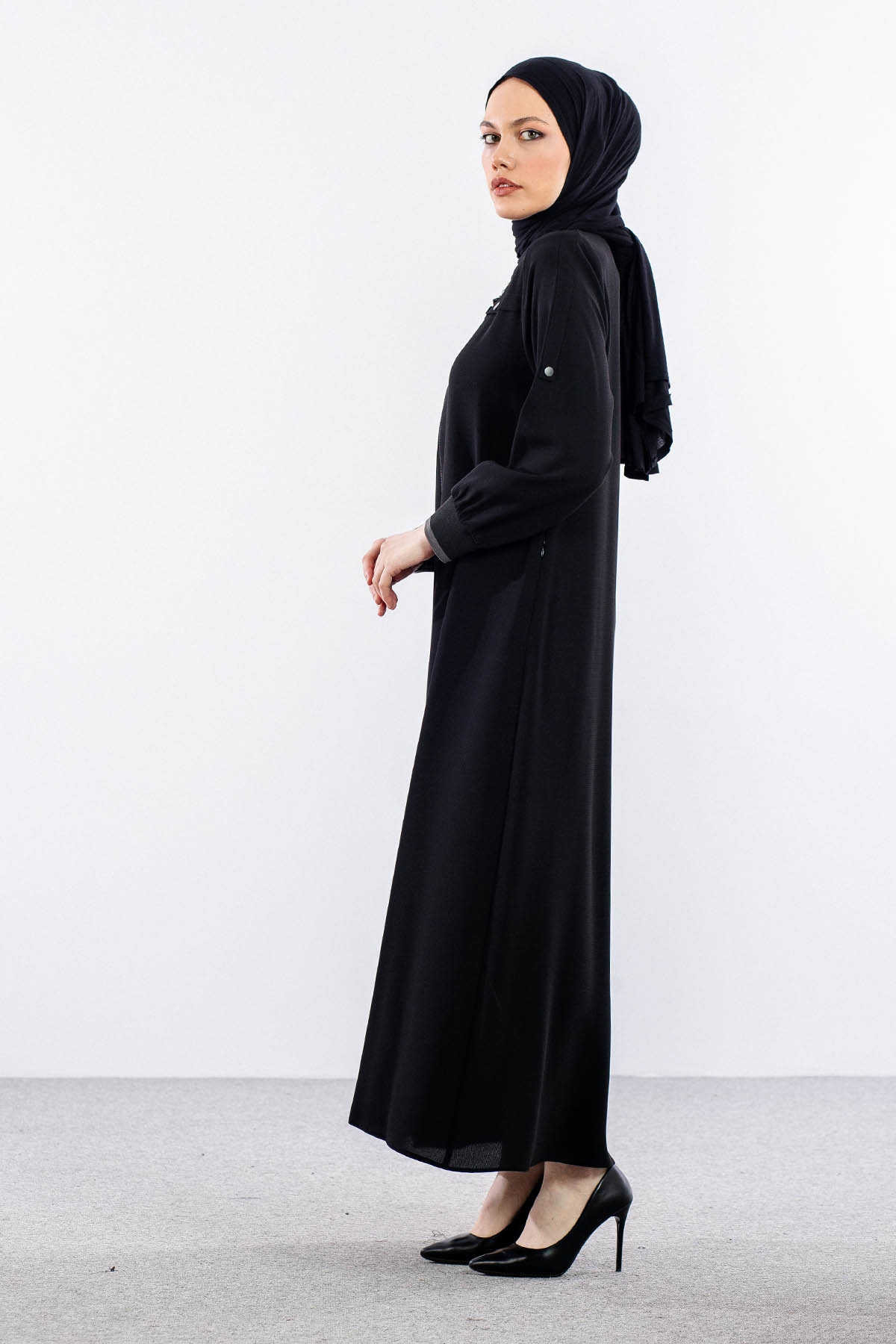 2190 Ferace 46-52 Zimba Detay Petek - Siyah - 4