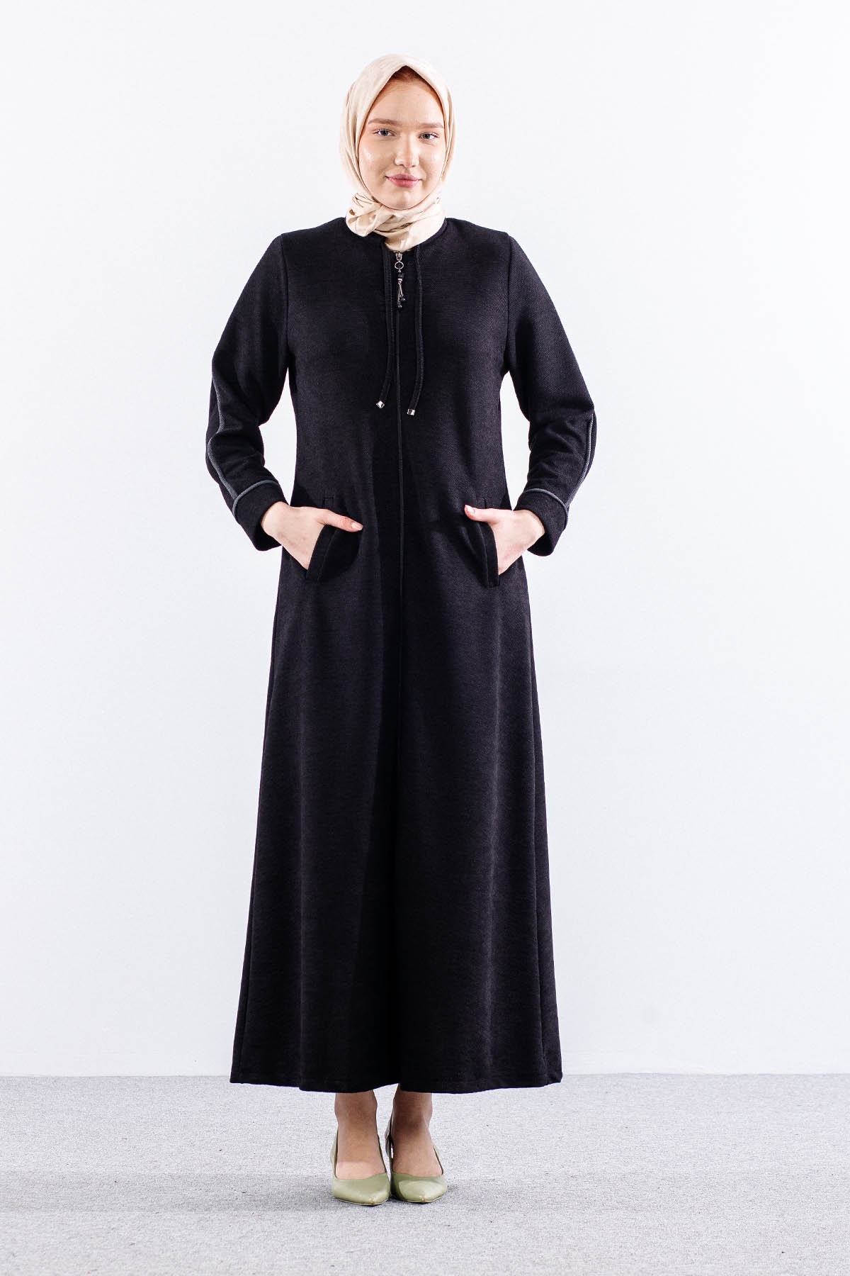 2193 Ferace 42-52 Kis Sonil Kumas - Siyah - 1