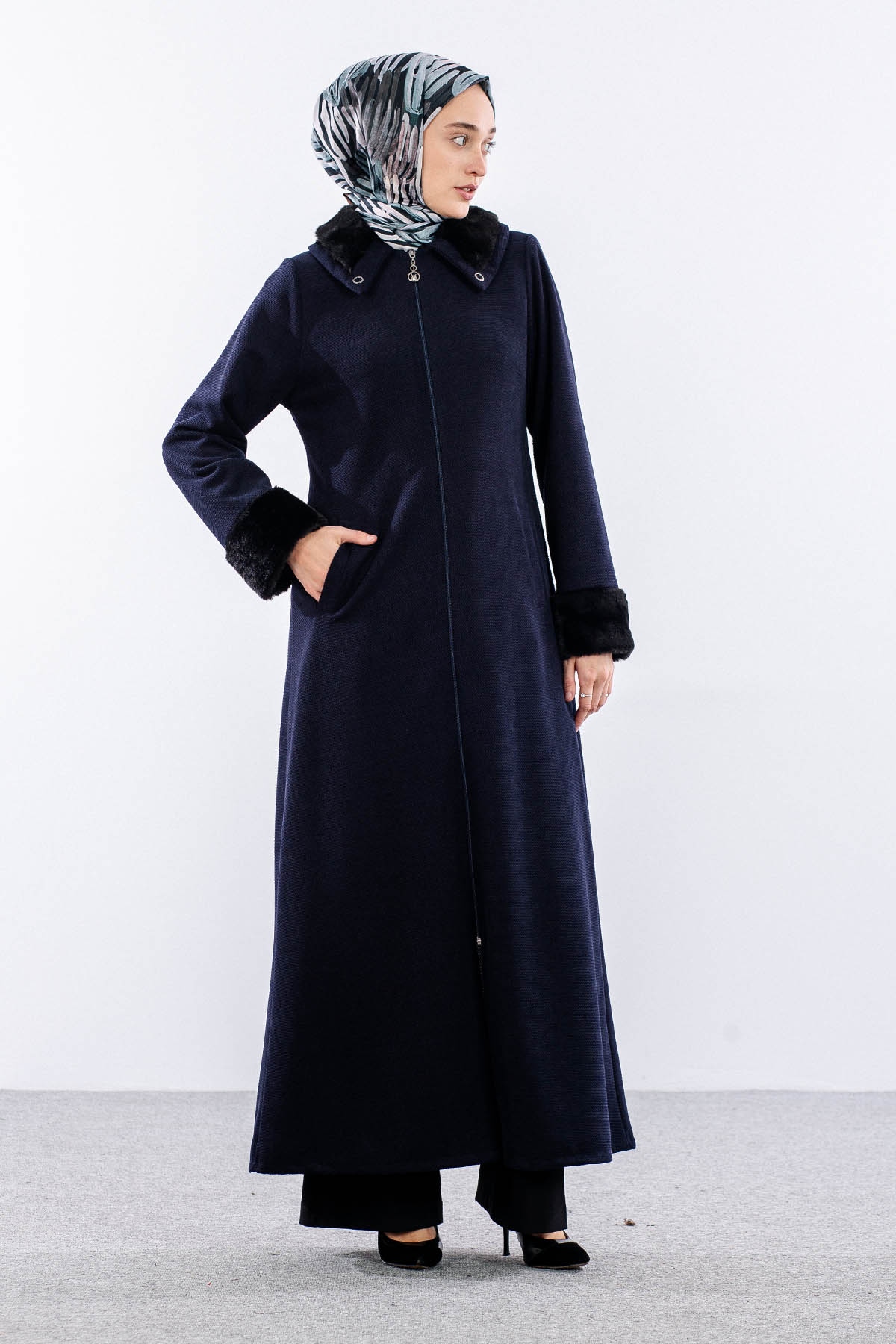 2195 Ferace 42-52 Sonil Kumas Kurklu - Lacivert - 2