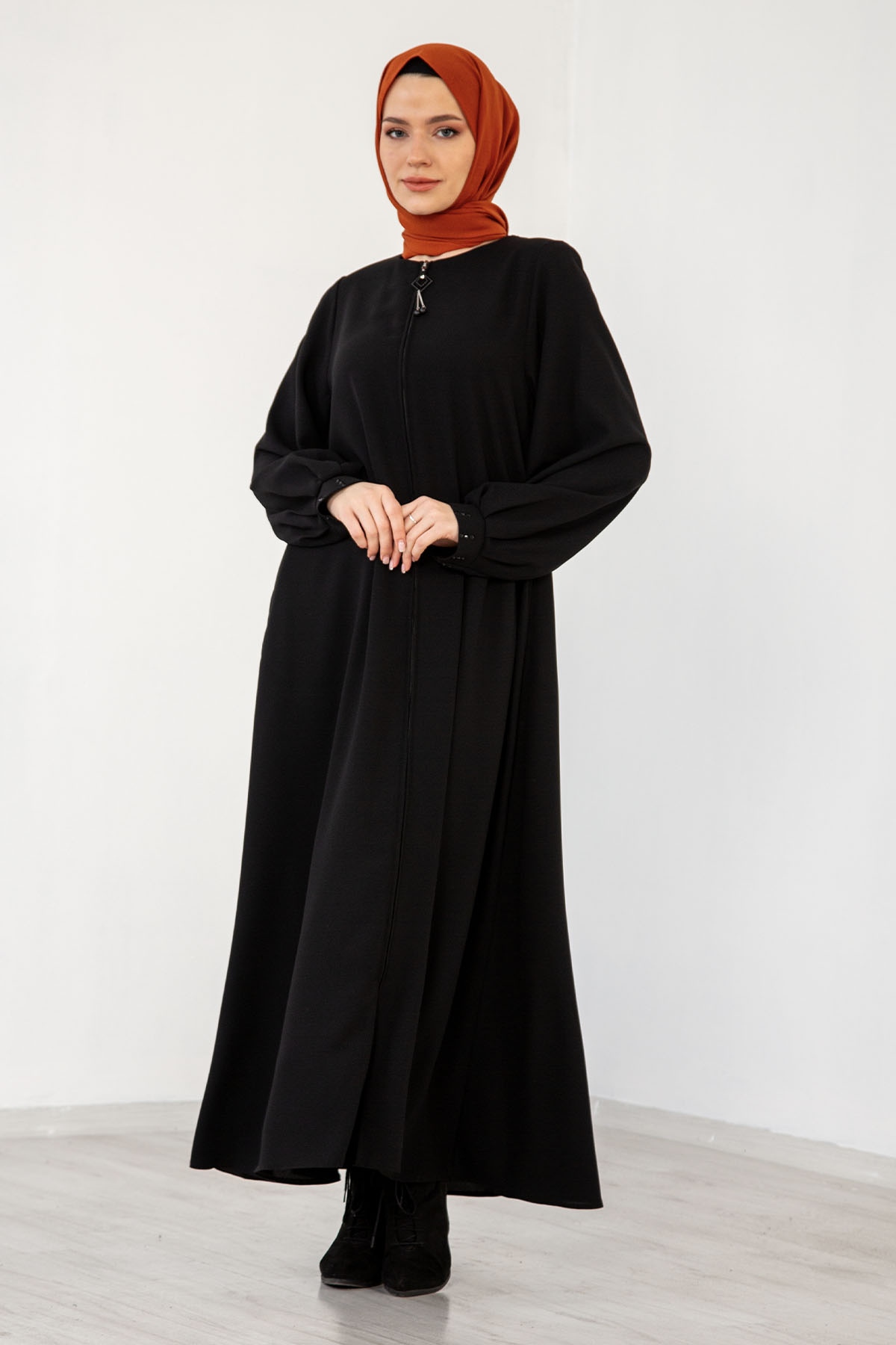 2199 Ferace 38-48 - Siyah - 1